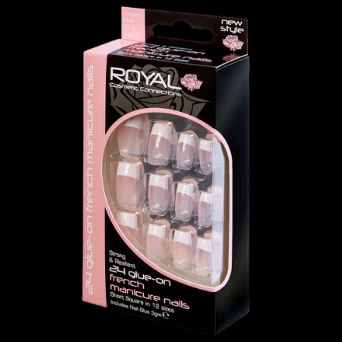 Royal Kunstige Negle Fransk Manicure 24 Stk