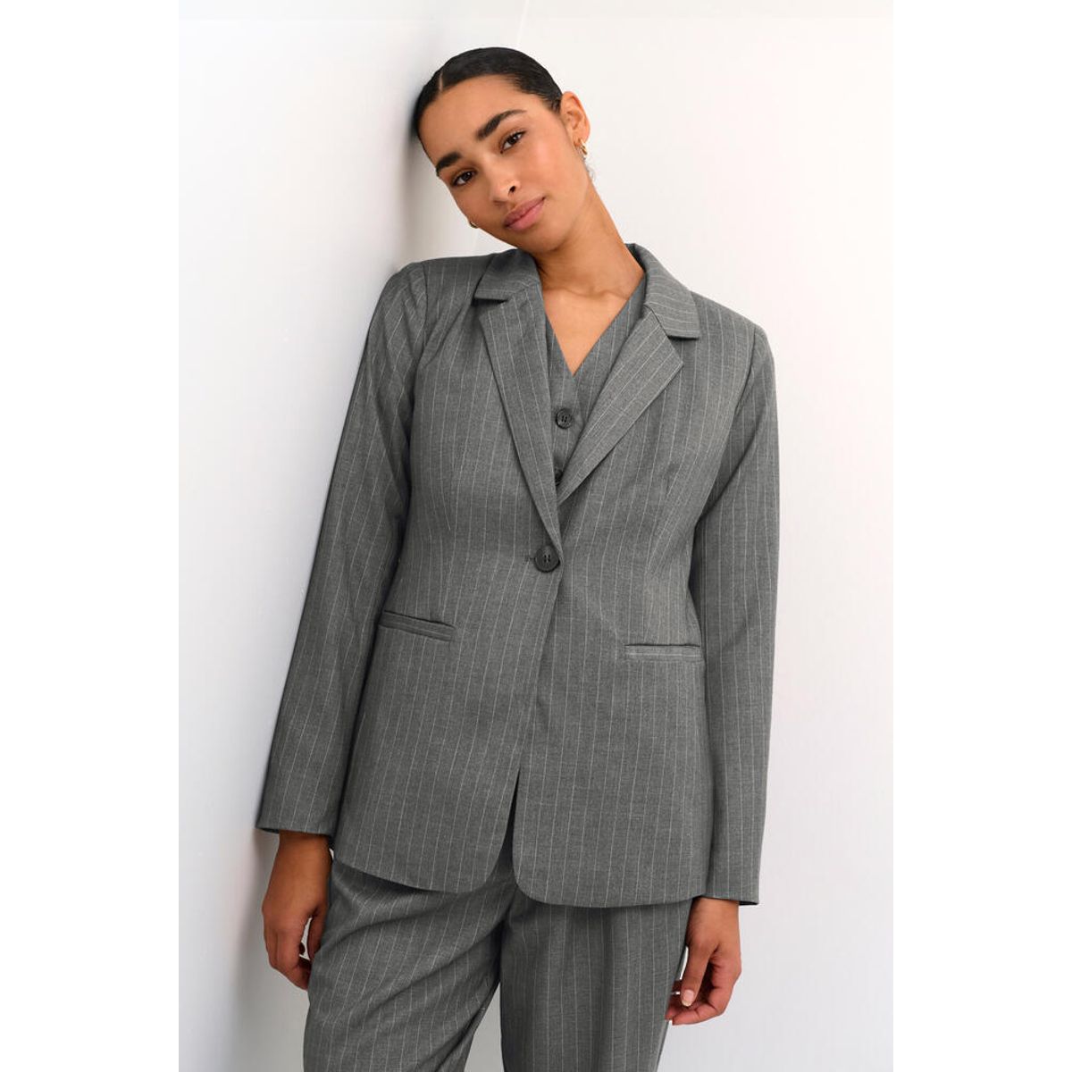 Blazer - KAdori - Dark Grey Pinstripe - Kaffe