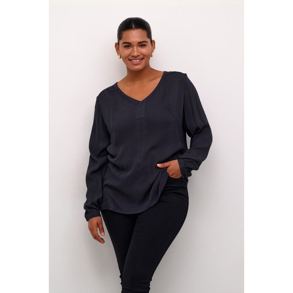 Bluse - KCami - Black Oyster - Kaffe Curve