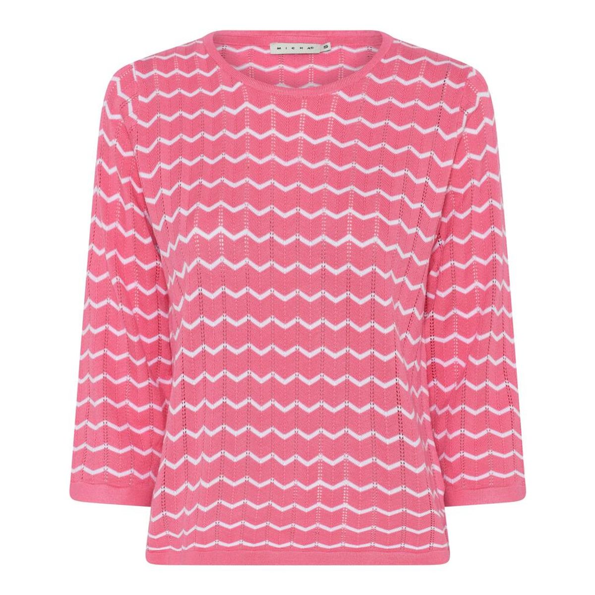 Jumper - Basic Viscose Stripe - Pink/Hvid - Micha