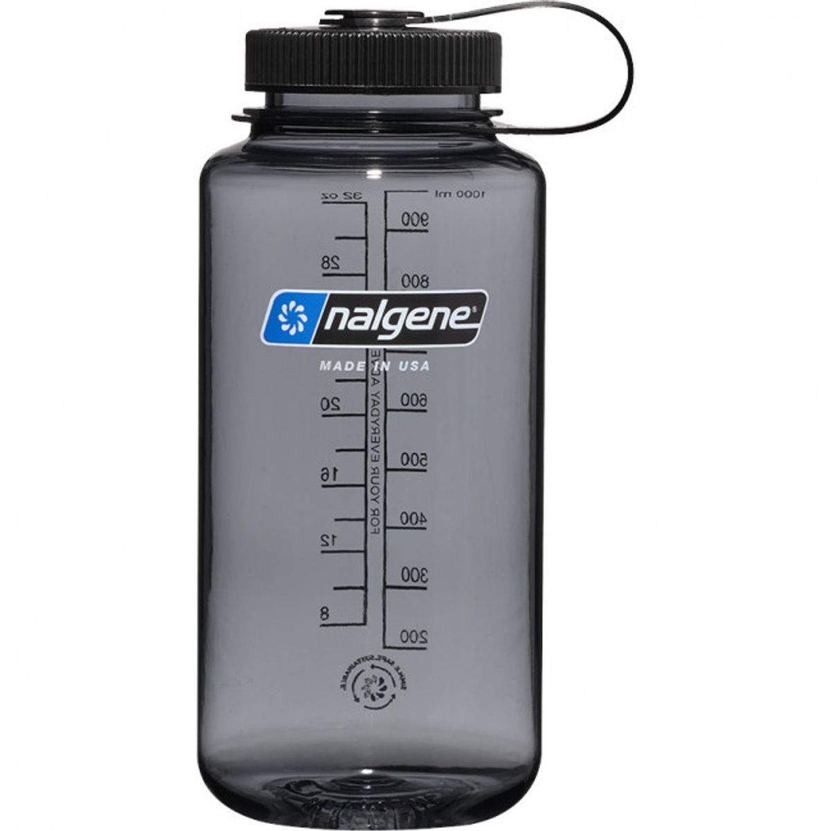 Nalgene wide mouth sustain, drikkedunk, 1000 ml, grå/sort