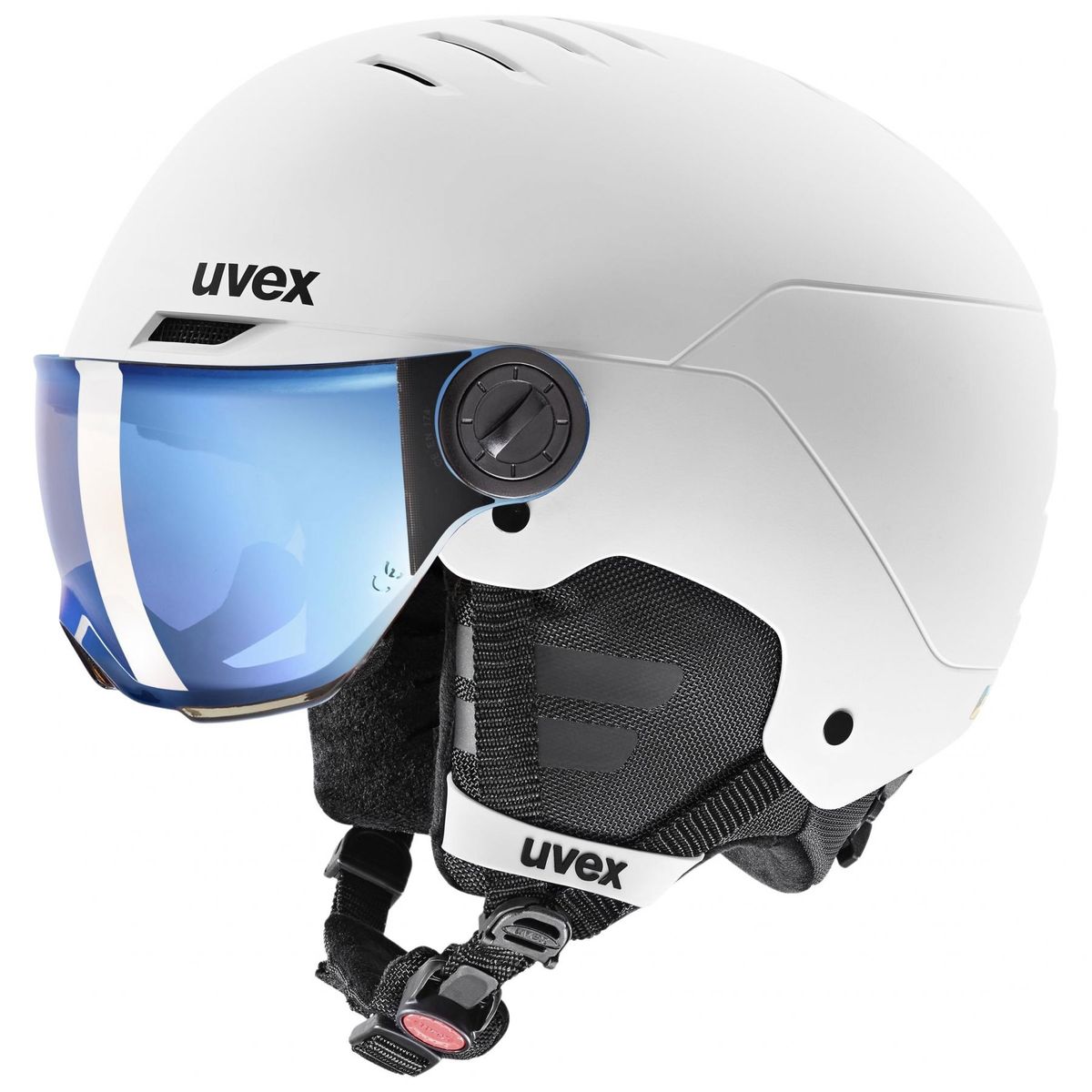 Uvex Rocket JR Visor, skihjelm med visir, junior, hvid