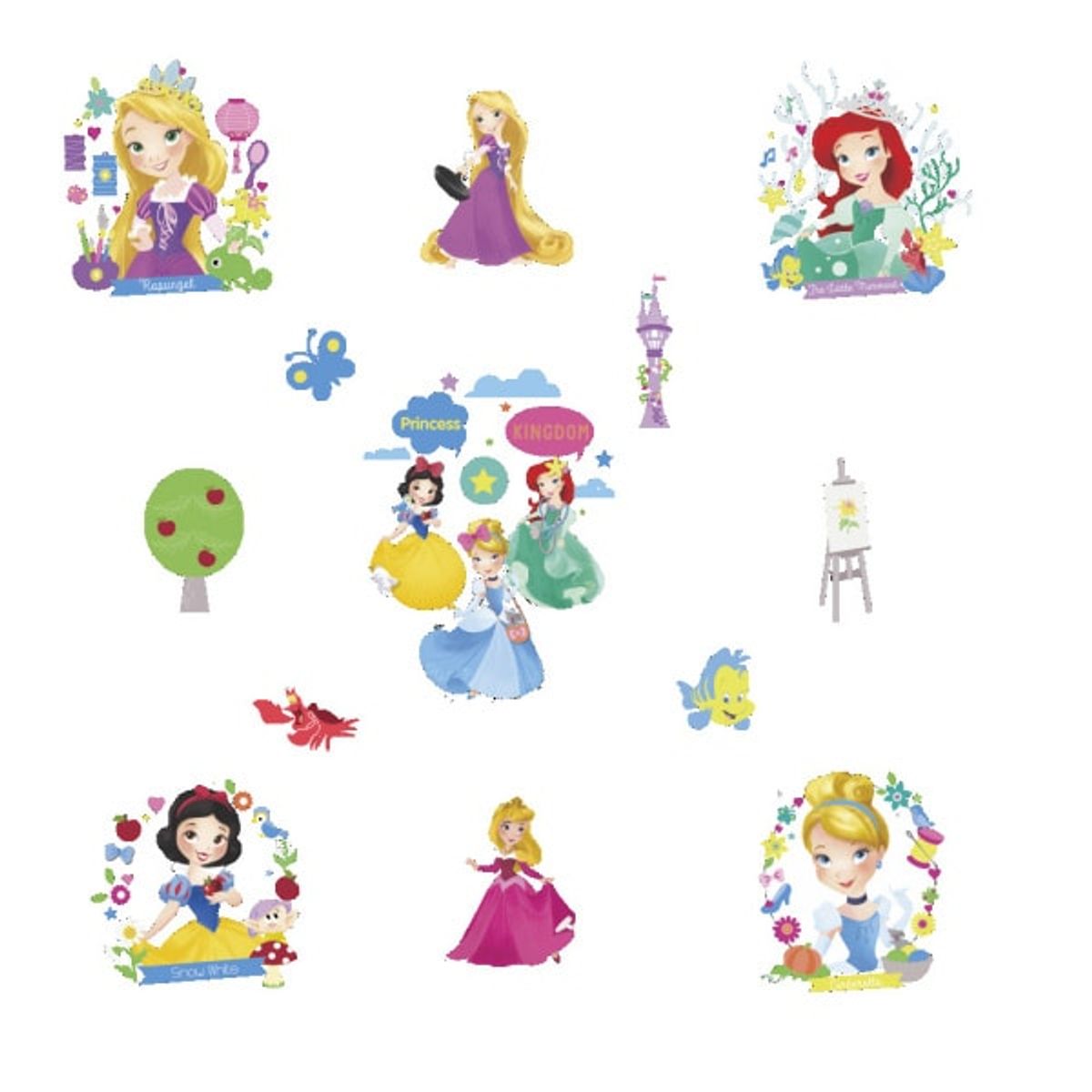 Flot Prinsesse wallsticker. 7 forskellige prinsesse motiver.