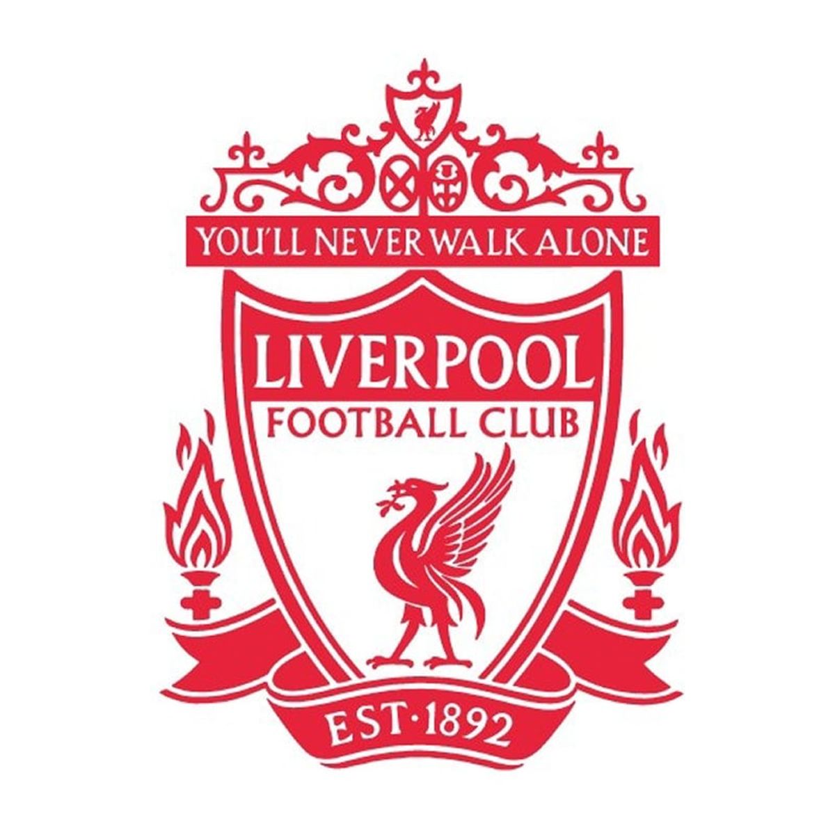 Liverpool wallsticker. Stort Liverpool logo som fodbold wallsticker. Rød.