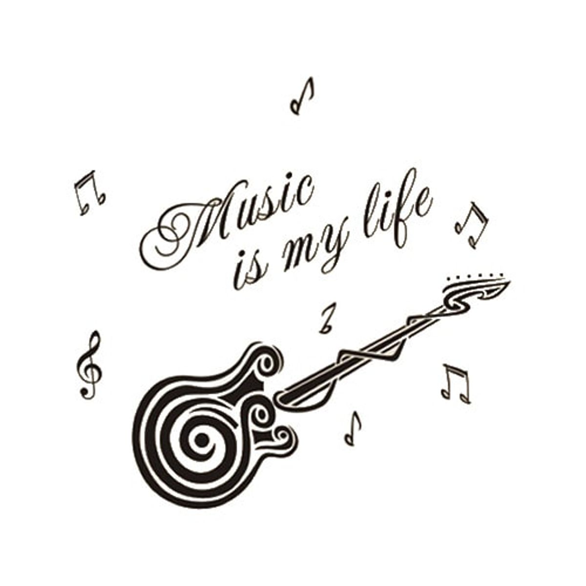 Guitar wallsticker. Music is my life.