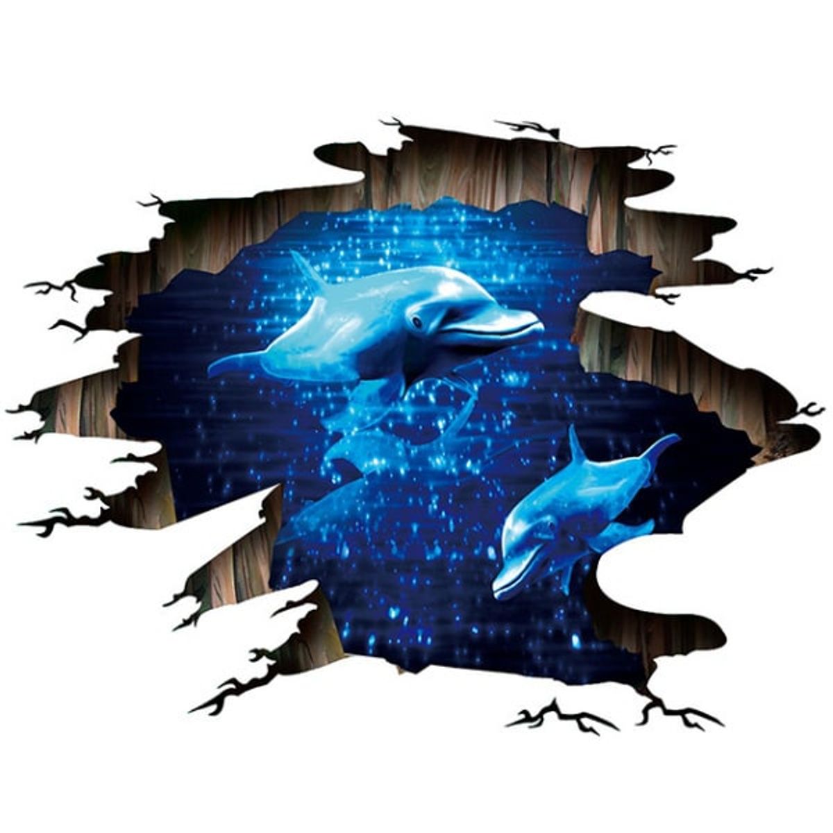 Flot Delfin wallsticker / floorsticker. Til væg eller gulv.