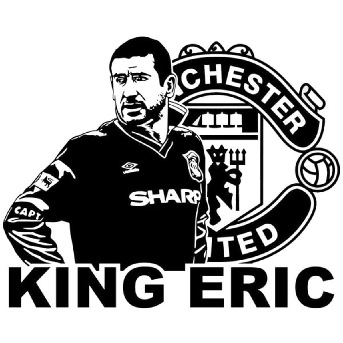 King Eric. Sej Eric Cantona wallsticker. 42x52cm