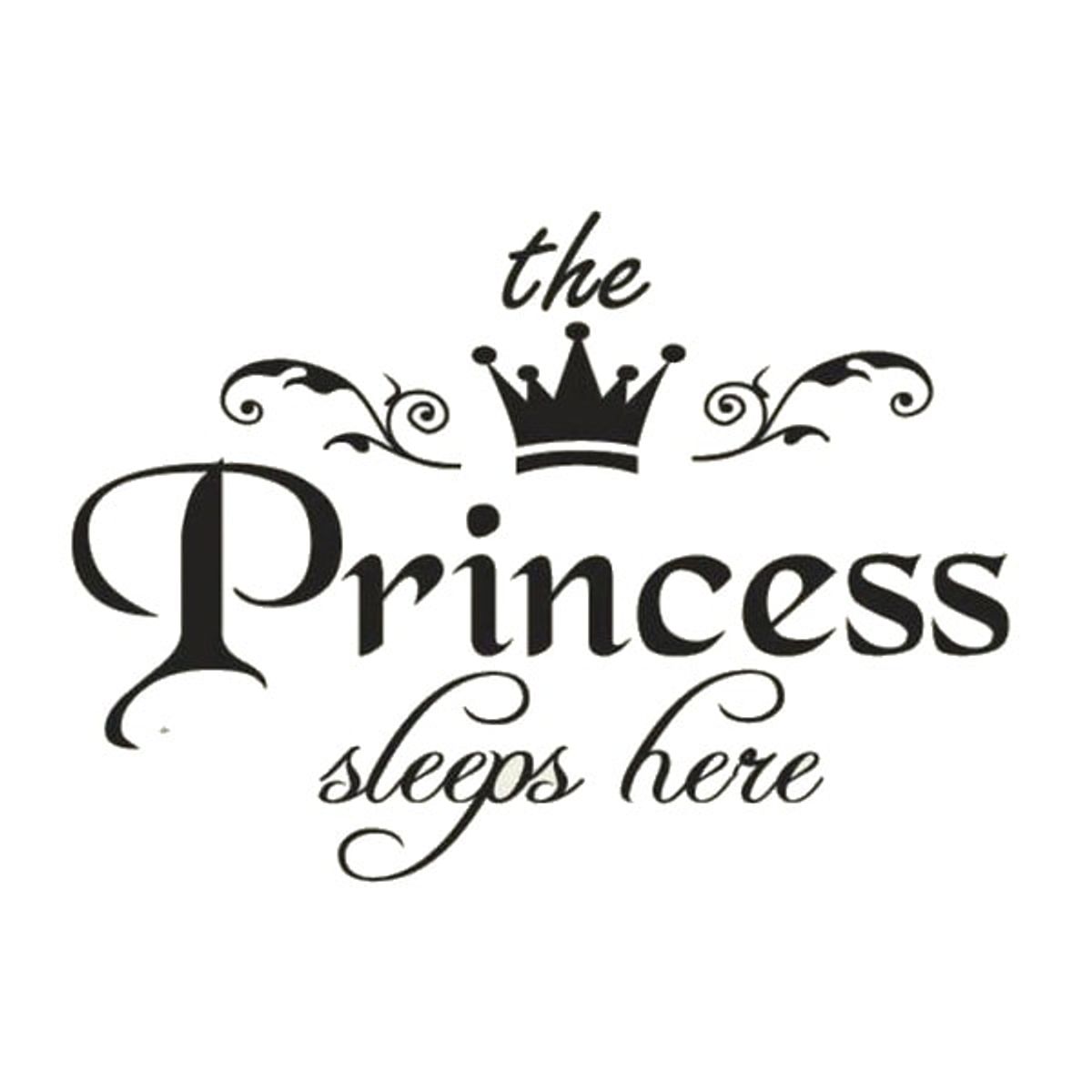 The Princess sleeps here. Flot wallsticker til prinsessen.