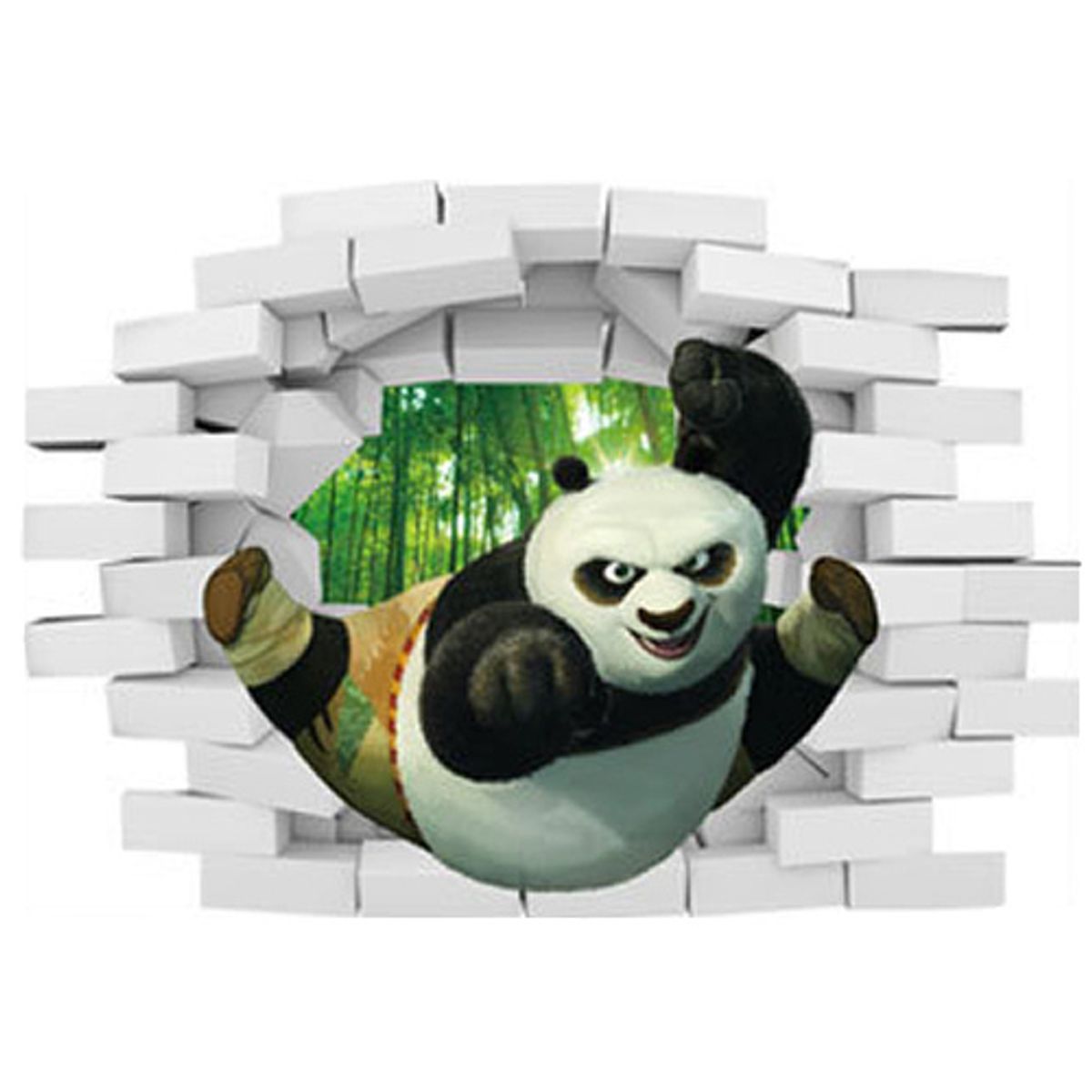 Kung Fu Panda wallsticker. Hul i væggen. 70x50cm.