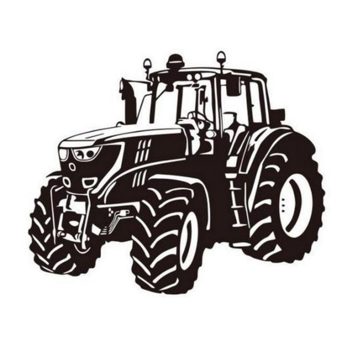 Stor og flot traktor wallsticker. Sort. 37x56cm.