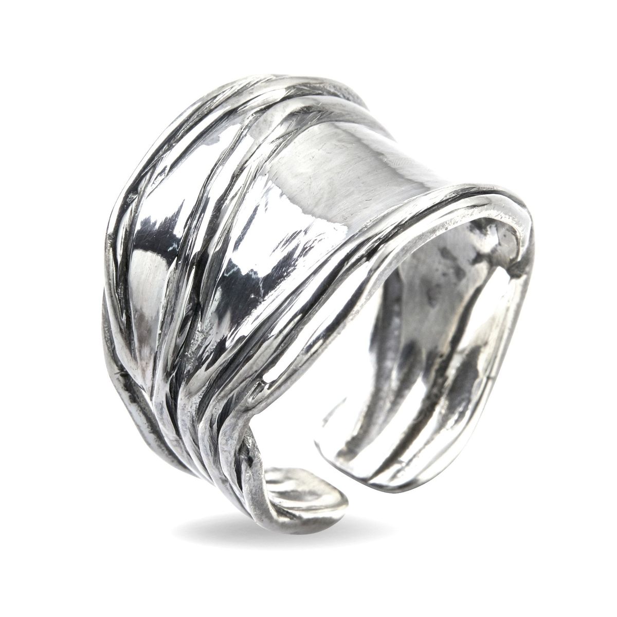 Ring Nebula Silver Slim Polished - 52