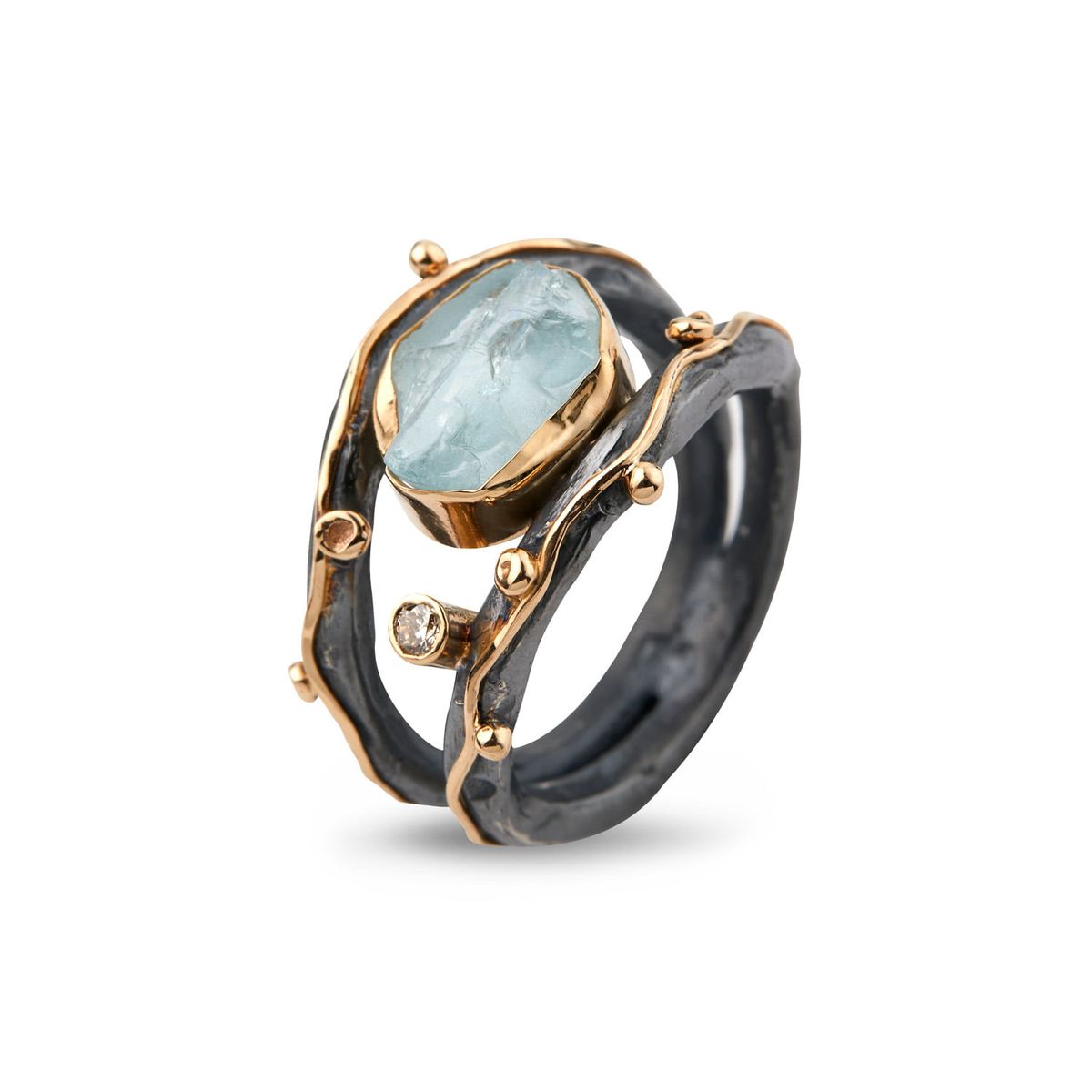 Ring Zeus Dubeca Aqua Raw - 53