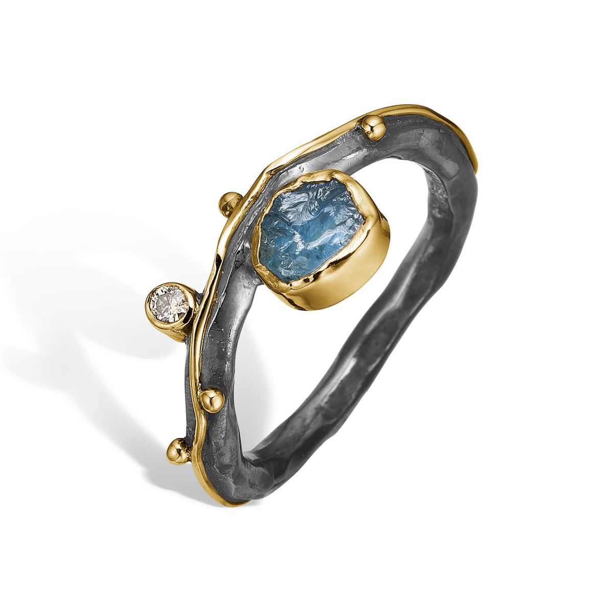 Ring Louise Aqua Raw - 56