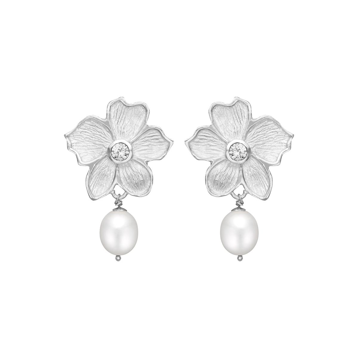 Poppy Zirconia & Pearl (S) Ørestikkere