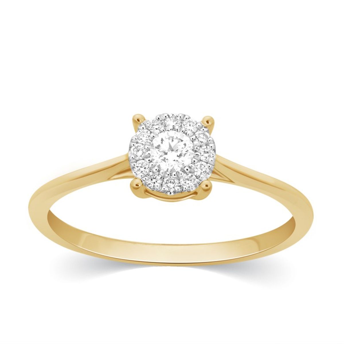 HALO Flower ring med 0.19 ct diamanter i 18 kt guld eller hvidguld - 51