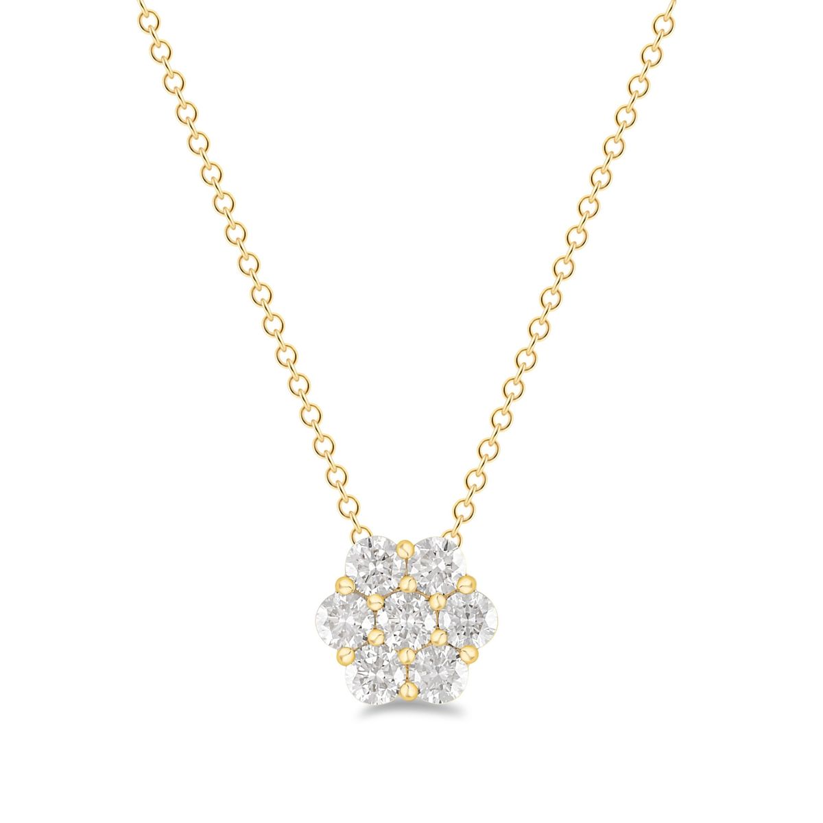 "Simple Flower" Diamantvedhæng i 14 kt. Guld-eller hvidguld, 0.30 ct. diamanter Inkl. kæde