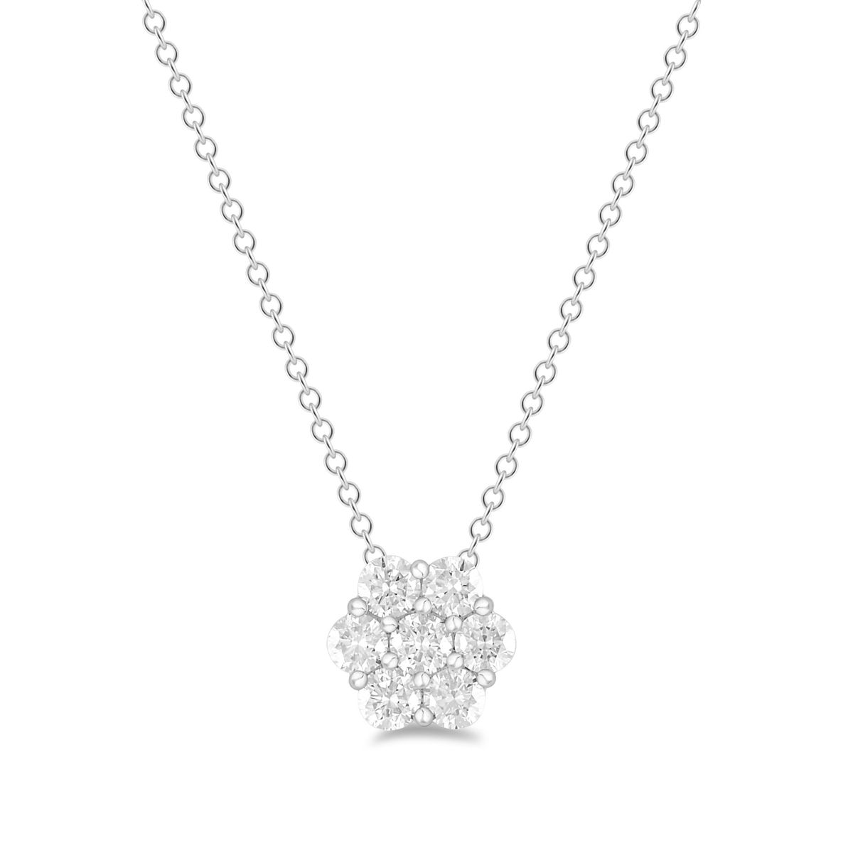 "Simple Flower" Diamantvedhæng i 14 kt. Guld-eller hvidguld, 0.30 ct. diamanter Inkl. kæde