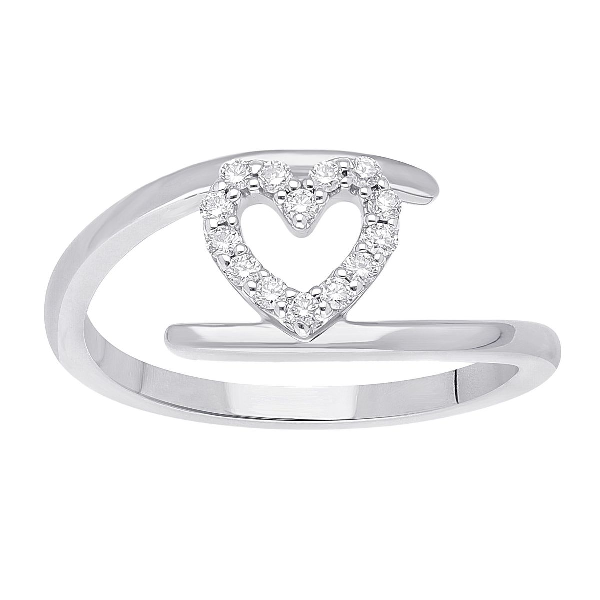 Hjertering fra "My love" serien med 0.11 ct hvide diamanter i 14 kt. - 52 / 16.5 mm