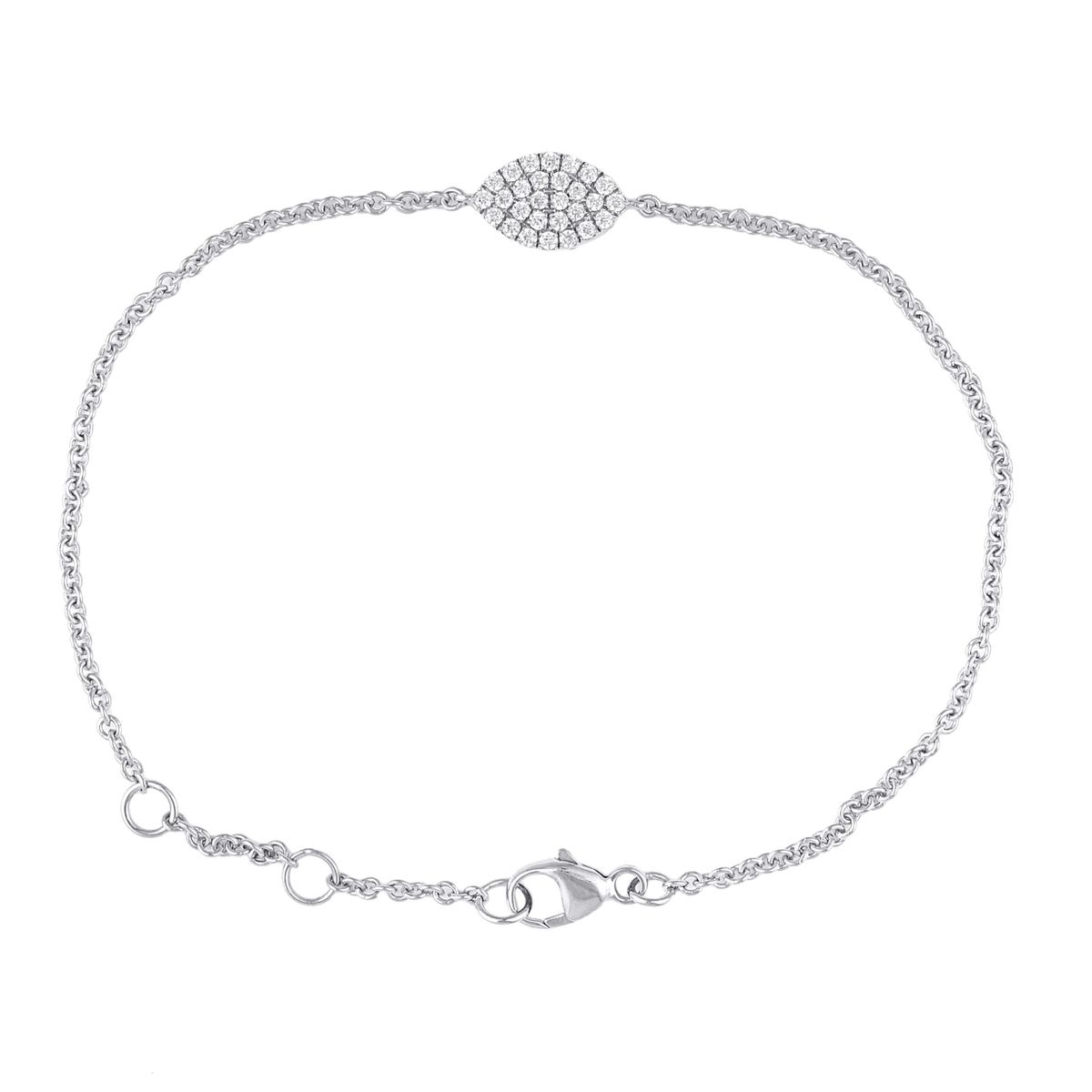 Petite fashion diamant armbånd i 9 Kt hvidguld i alt 0.40 ct.