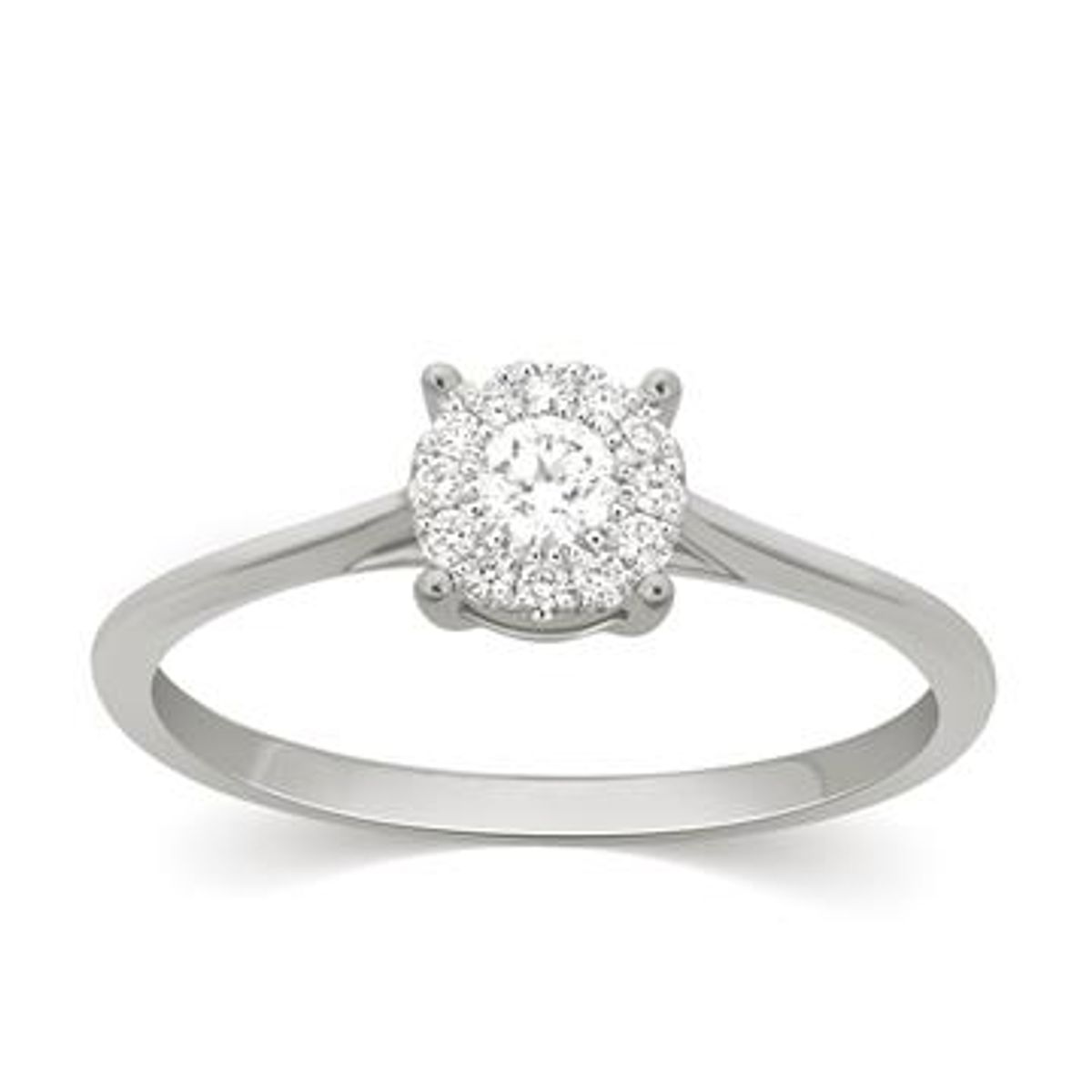 HALO Flower ring med 0.19 ct diamanter i 18 kt guld eller hvidguld - 50