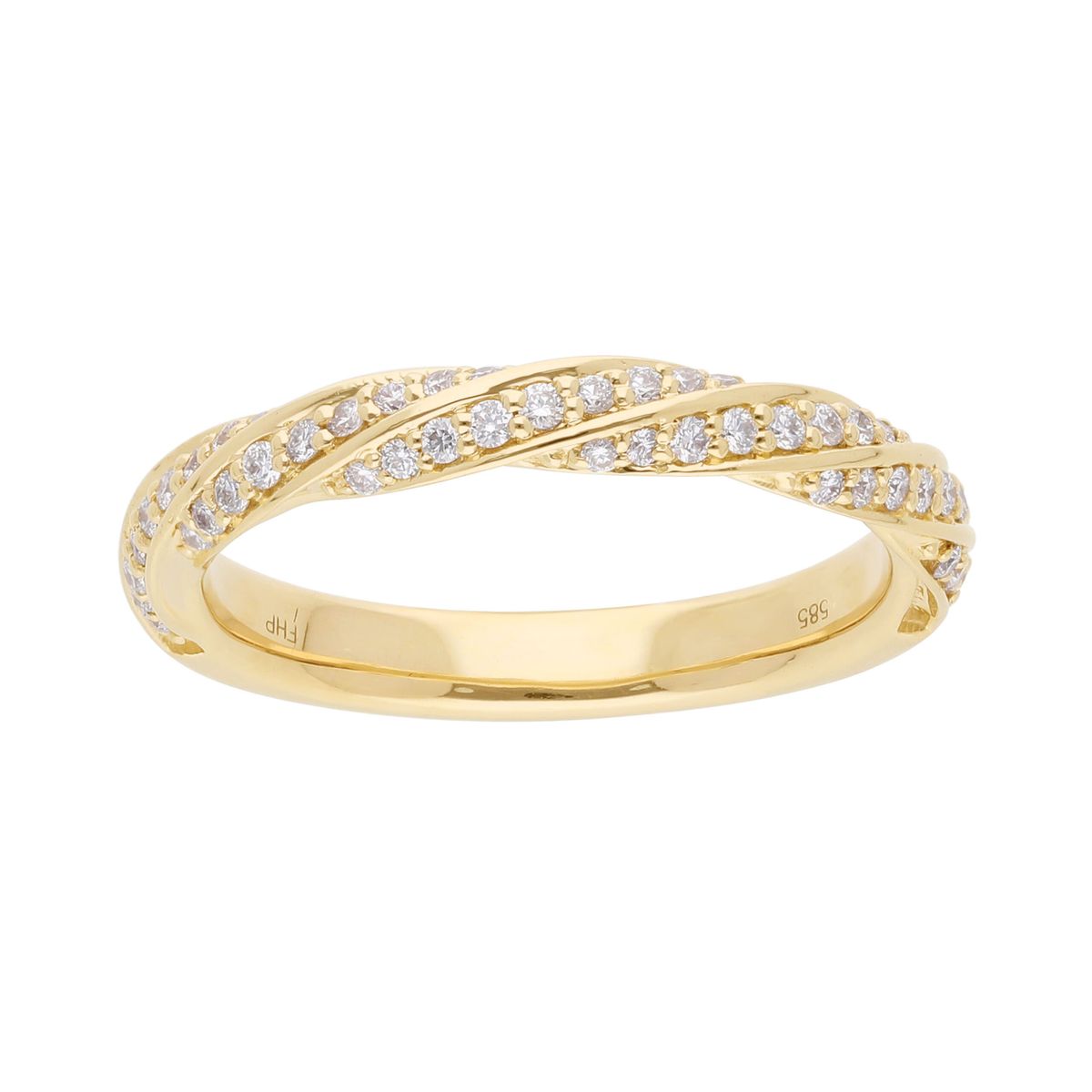 "Twisted" Alliancering i 14 kt. Guld eller hvidguld, 0.25 ct. Diamanter - 49