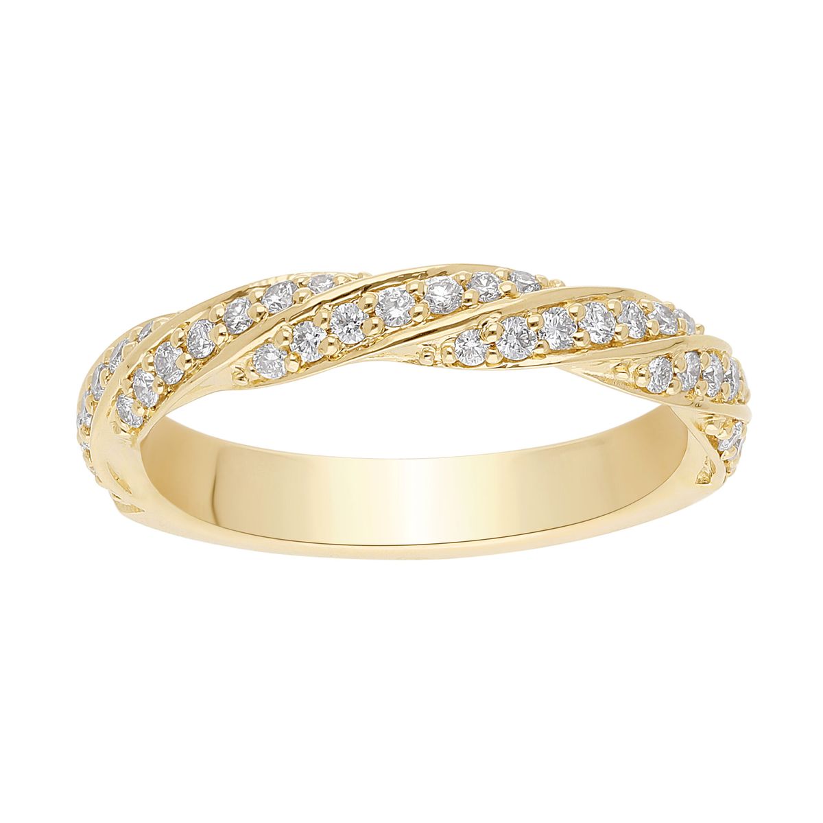 "Twisted" Alliancering i 14 kt. Guld eller hvidguld, 0.34 ct. Diamanter - 51