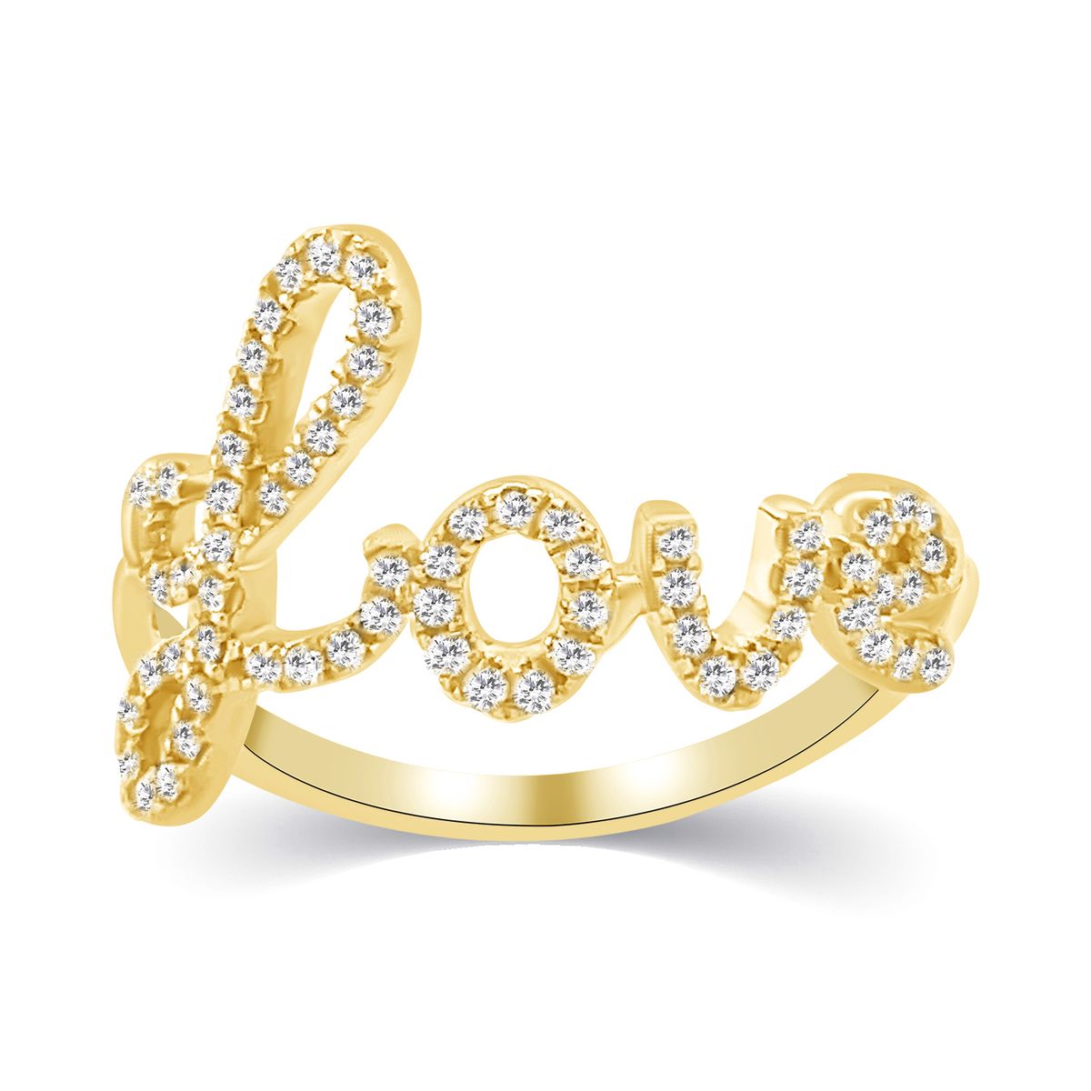 "Love" Diamantring I 14 Kt. Guld eller hvidguld, 0.24 ct Diamanter - 55