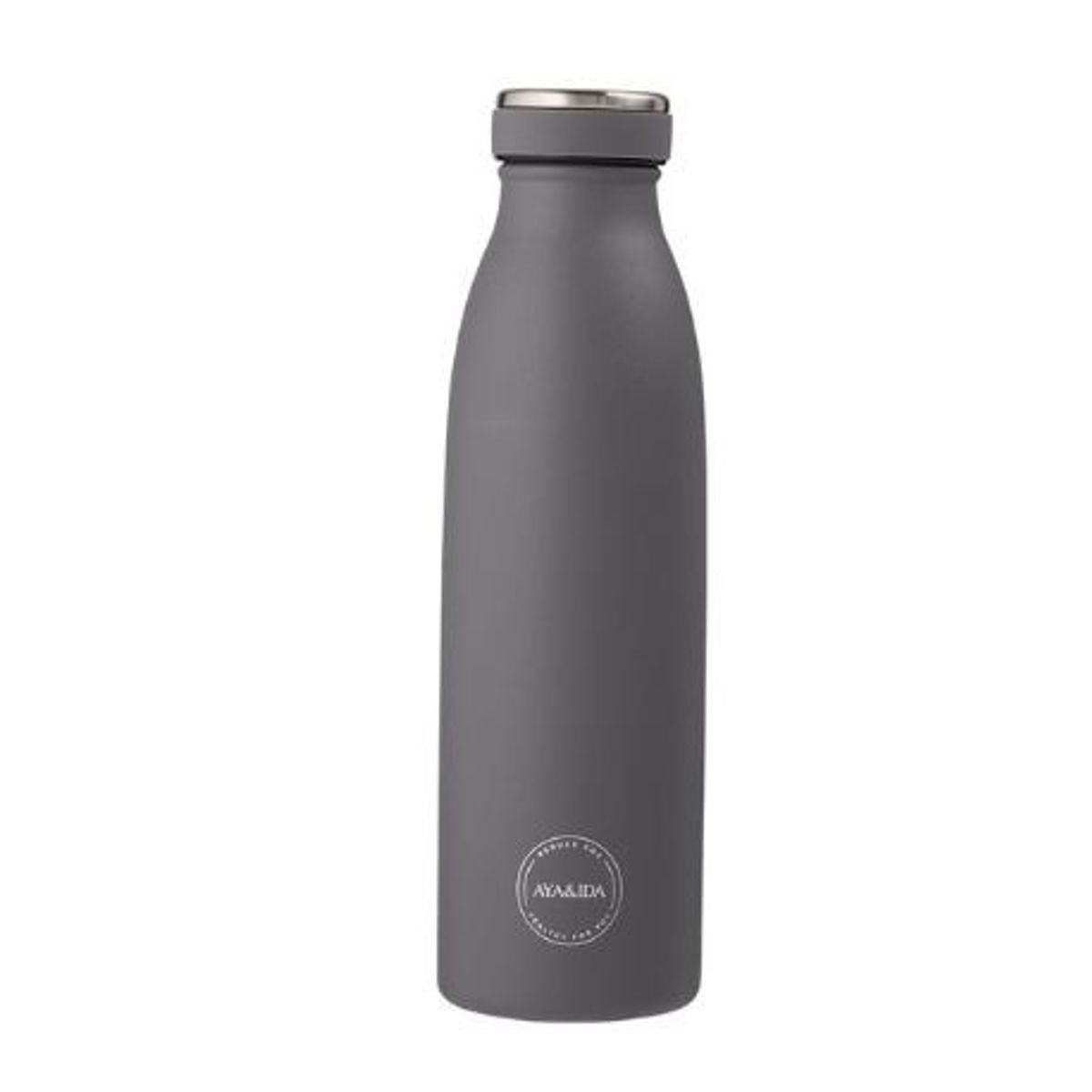 Aya&ida, Drinking Bottle, Drikkeflaske Med Låg, 500 Ml, Dark Grey