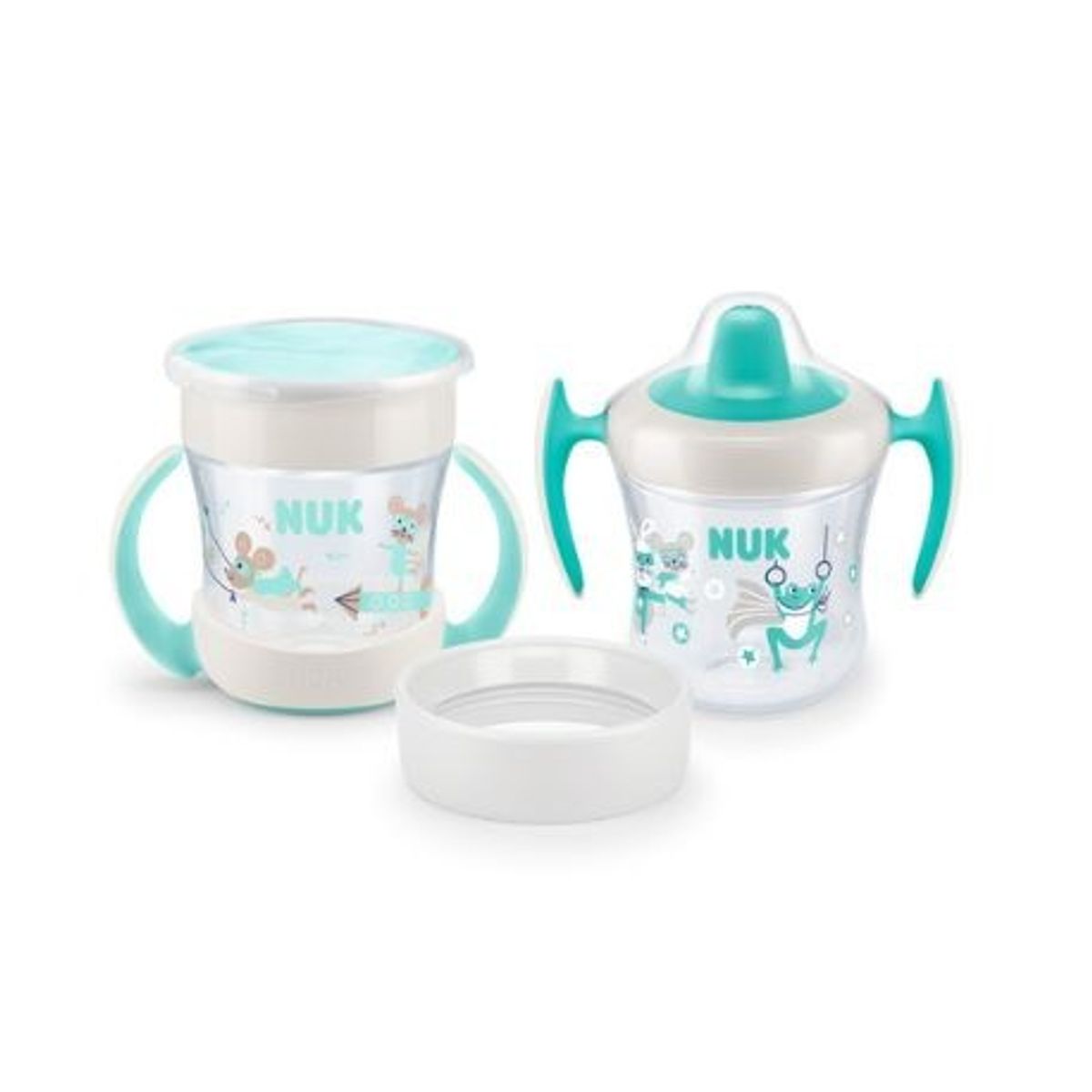 Nuk Mini Cups - Kop, 3-i-1 Drikkekop, Lysegrøn, 6+m