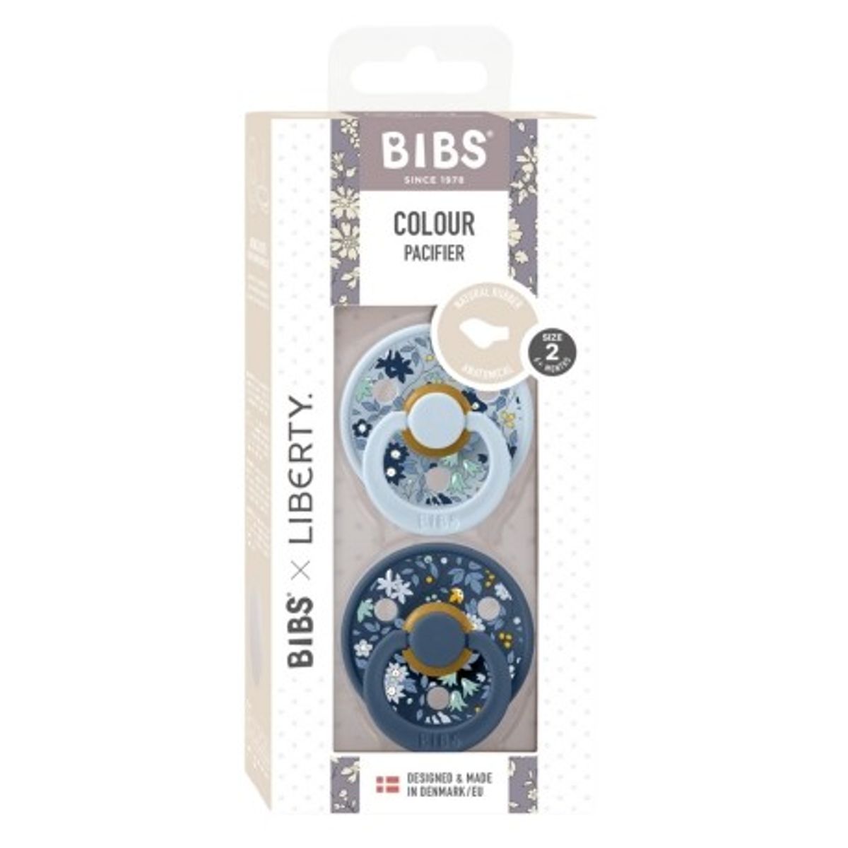 Bibs X Liberty, Colour 2-pak, Str. 2 (6+ Mdr.), Anatomisk - Latex