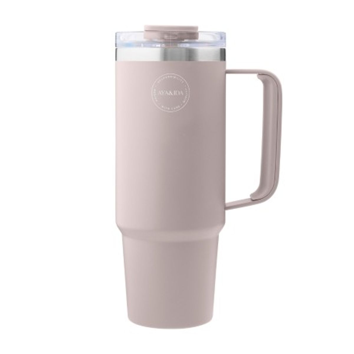 Aya&ida, Thermo Cup With Straw, To-go Cup, 885 Ml, Soft Rose