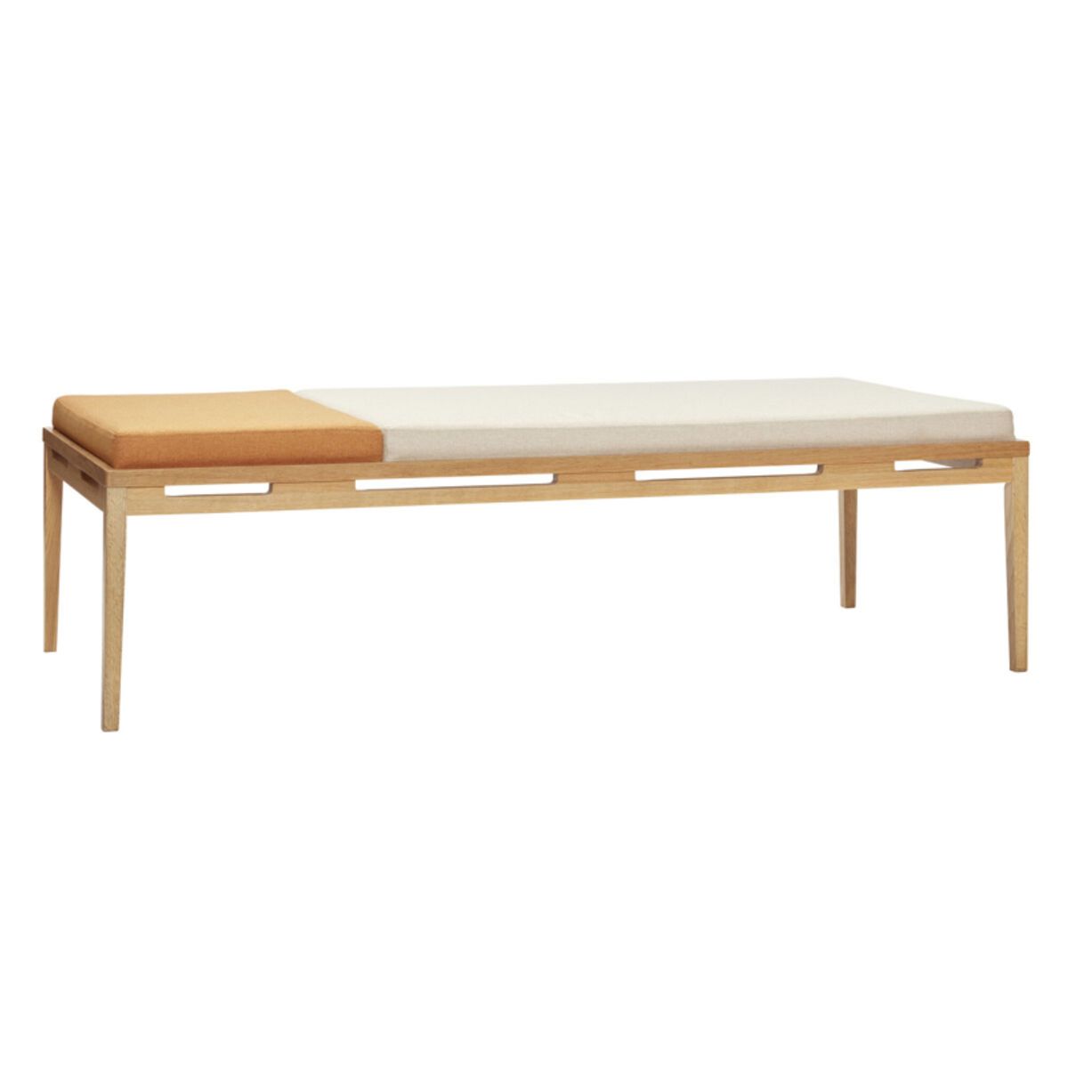 Amber - Daybed i beige/orange egetræ/stof