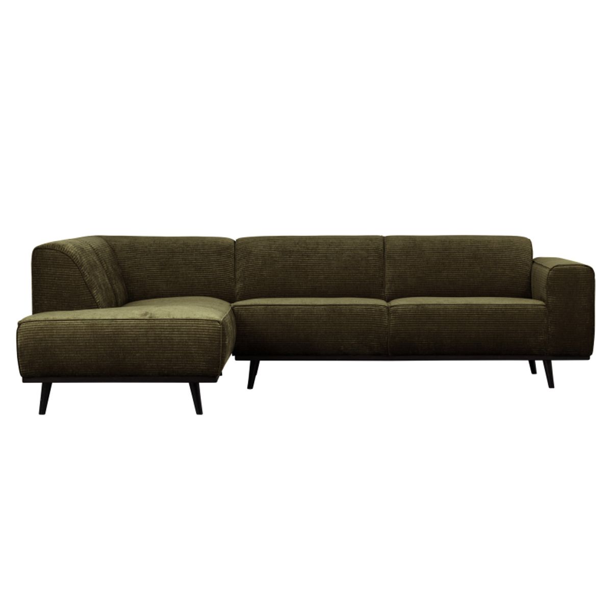 Statement Hjørnesofa Venstrevendt Flat Rib - Warm Green