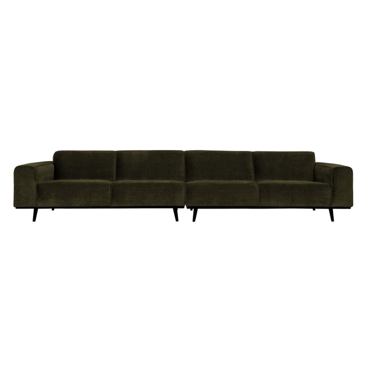 Statement Xl 4-pers Sofa 372 cm Flat Rib - Warm Green