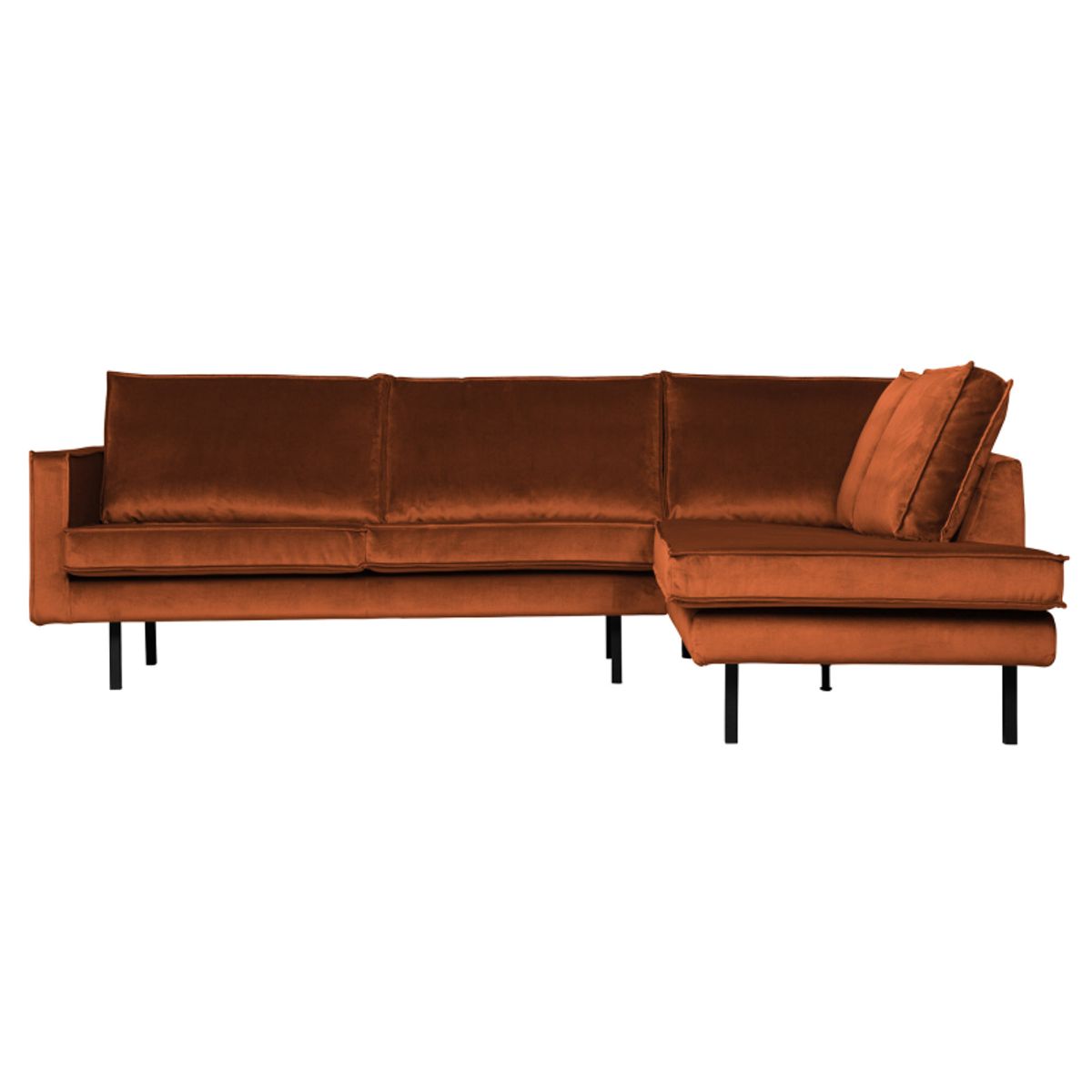 Rodeo Hjørnesofa Højrevendt Velour - Rust