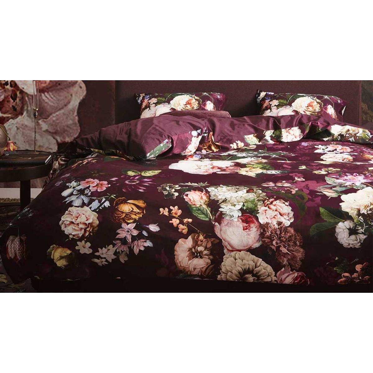 Essenza Sengetøj Fleur Burgundy - 140 x 220 + 60 x 63