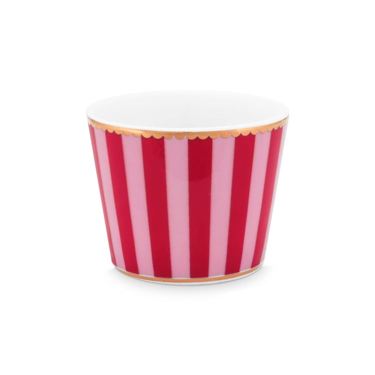 Egg Cup Love Birds Stripes Red-Pink