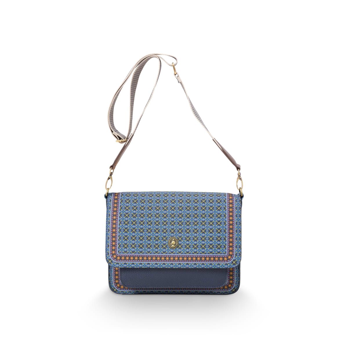 Cross Body Flap Clover Blue 25x7x20cm