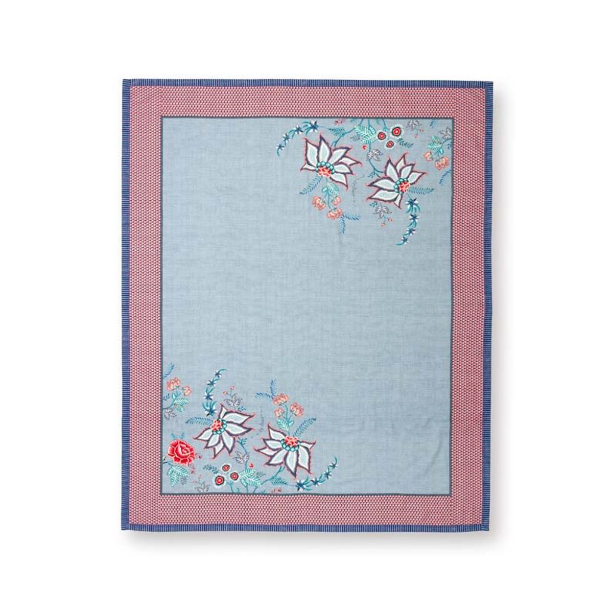 Table Cloth Flower Festival Blue 100x100cm