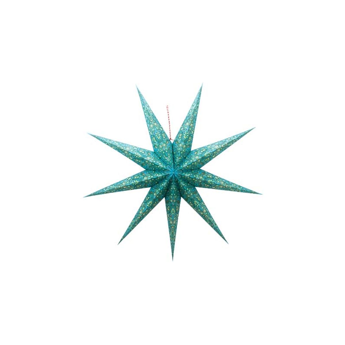 Christmas Star Paper Overall Print Green 110cm