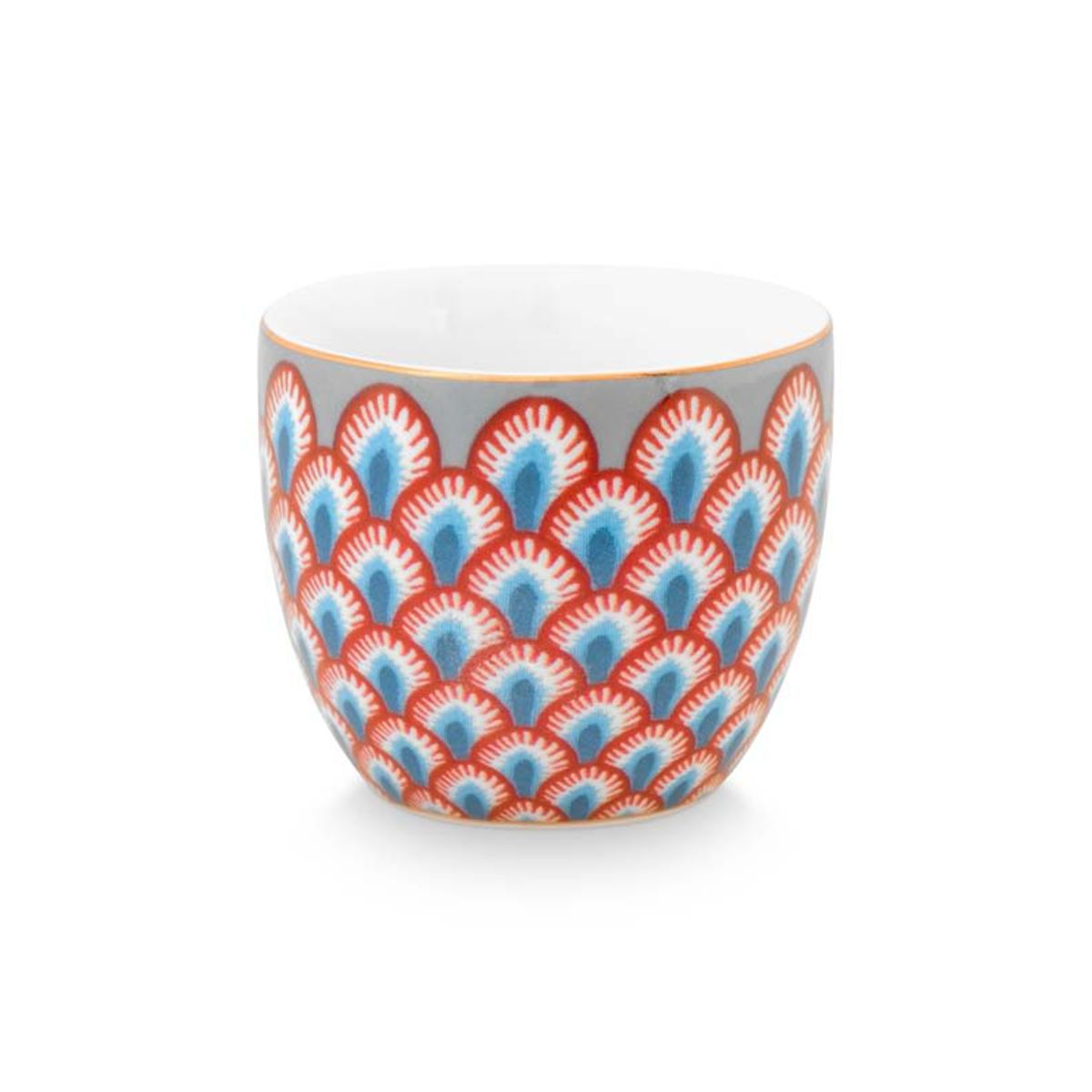 Egg Cup Flower Festival Scallop Red-Light Blue