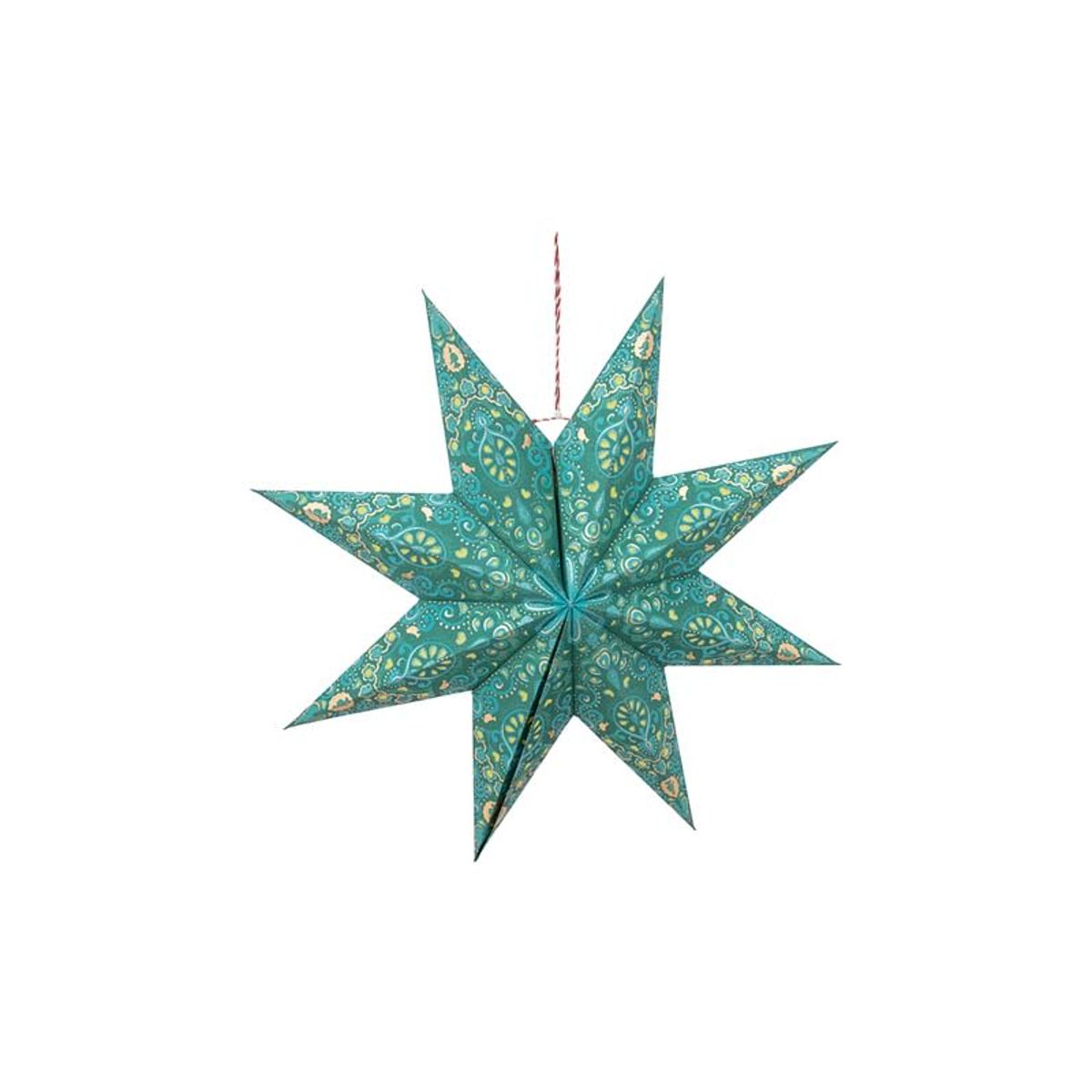 Christmas Star Paper Overall Print Green 60cm