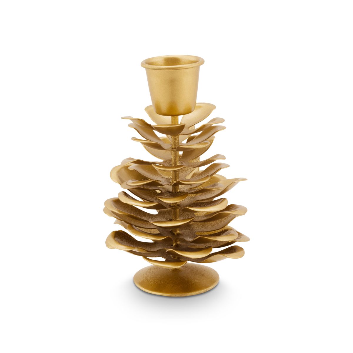 Candle Holder Pinecone Gold 11cm