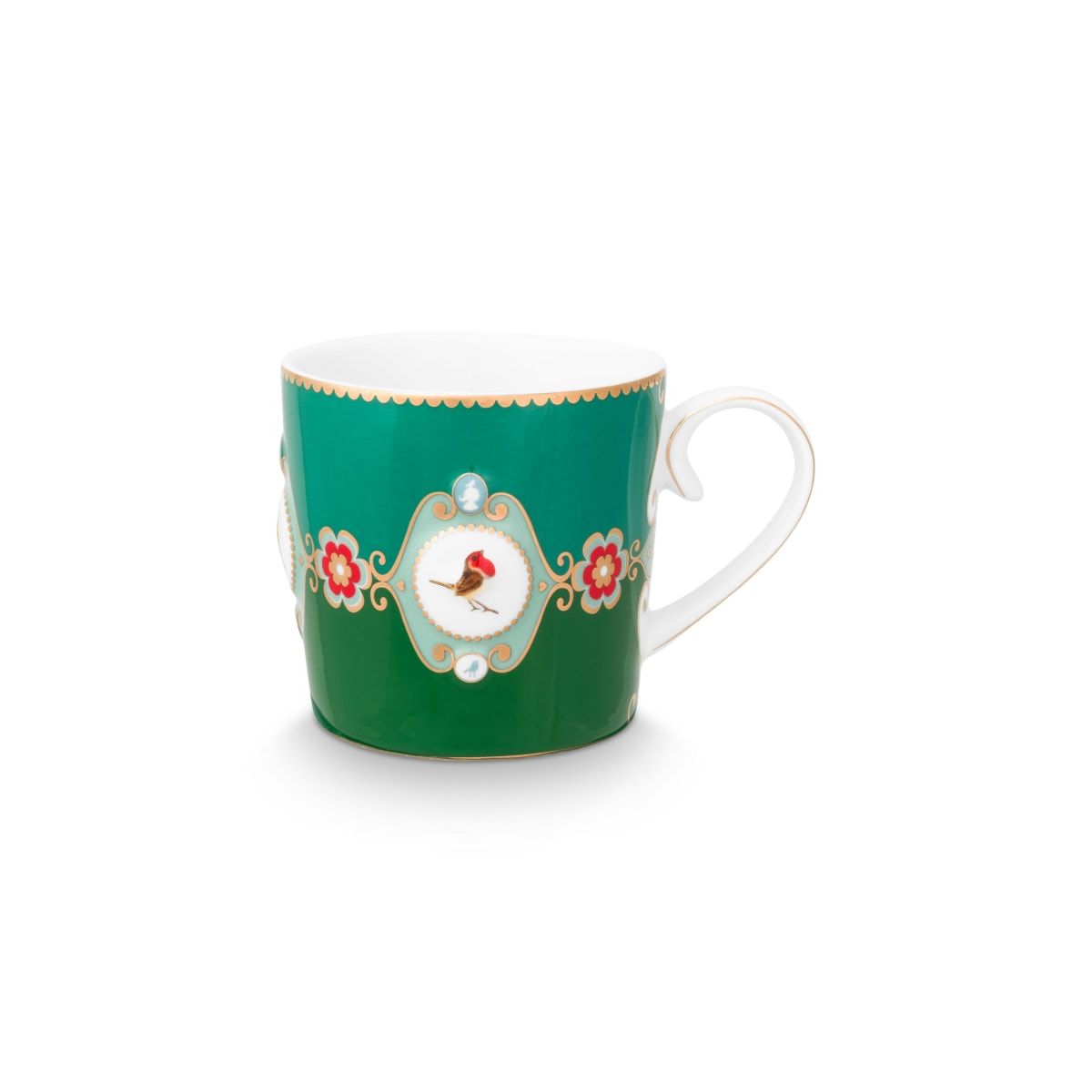 Mug Small Love Birds Medallion Emerald-Green 150ml