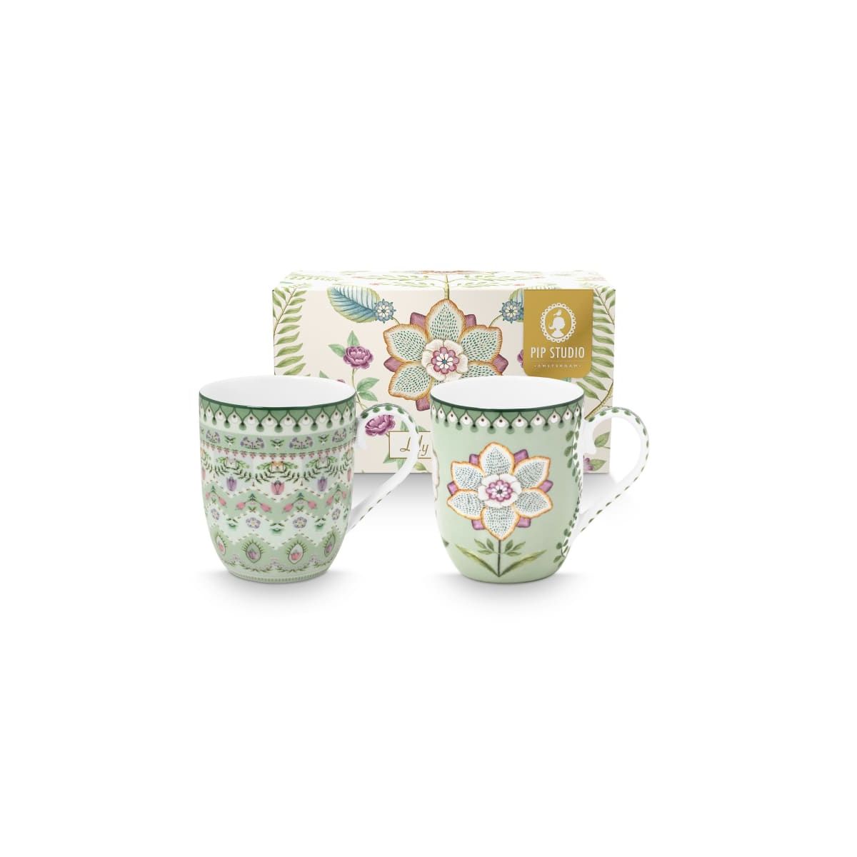 Pip Studio Set/2 Mugs Small Lily&Lotus Light Green 145ml