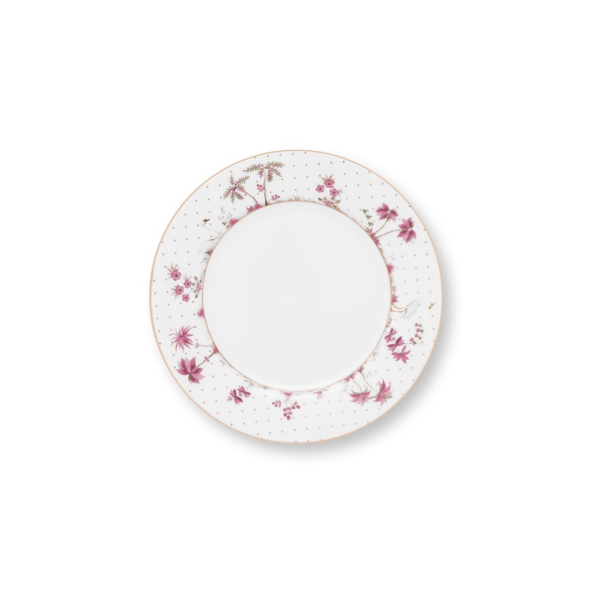 Pip Studio Plate Jolie Dots Gold Pink 21cm