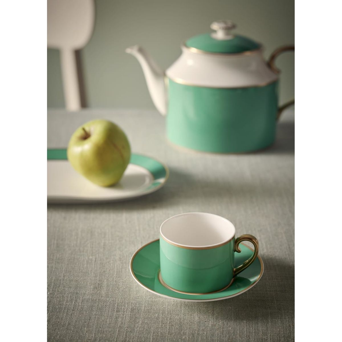 Cup & Saucer Pip Chique Gold-Green 220ml