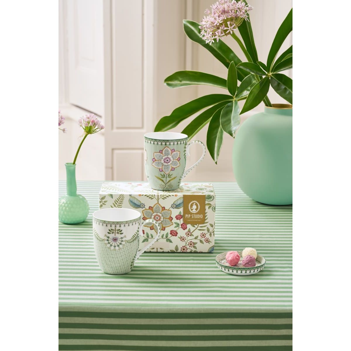 Pip Studio Set/2 Mugs Large Lily&Lotus Light Green 350ml