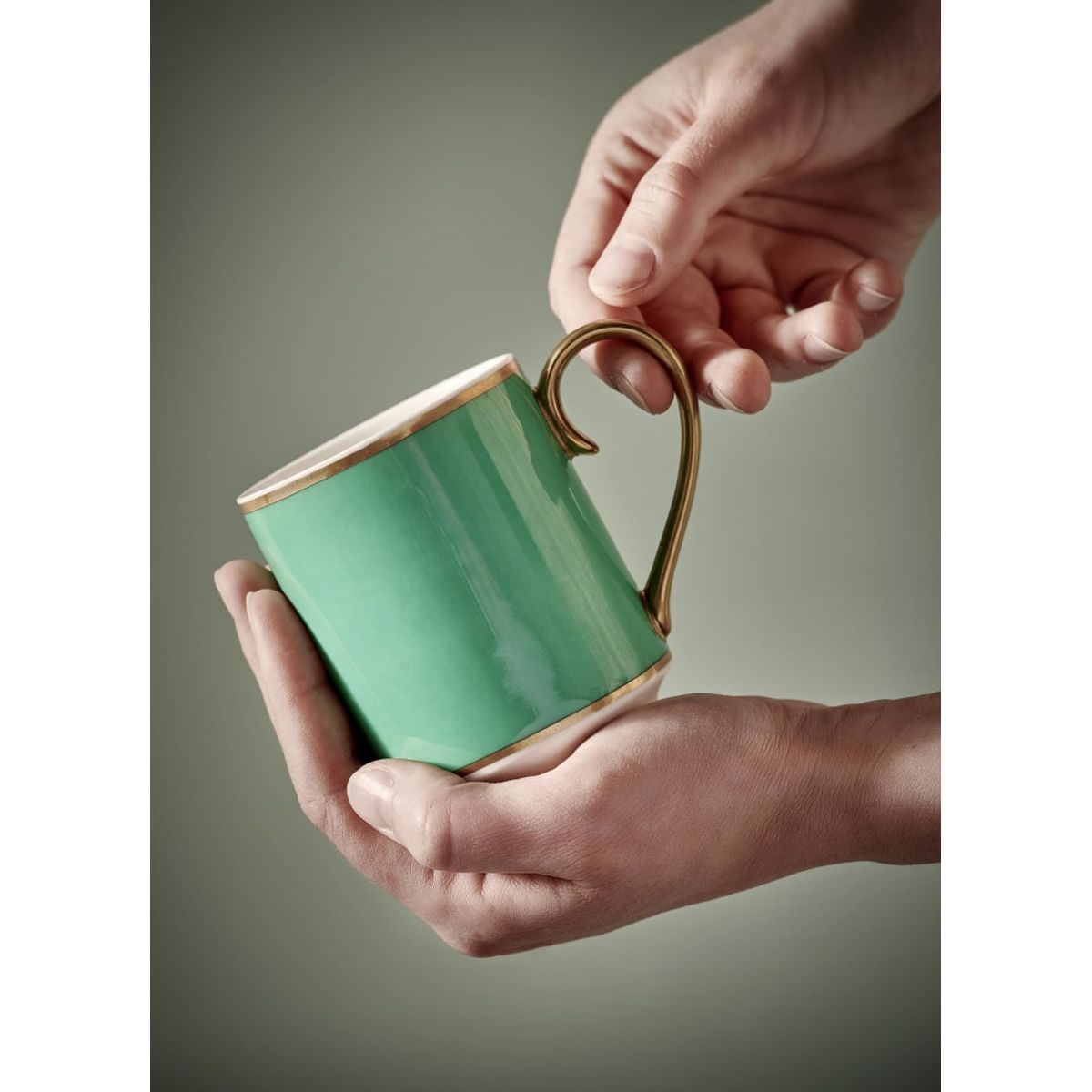 Mug Large with Ear Pip Chique Gold-Green 350ml