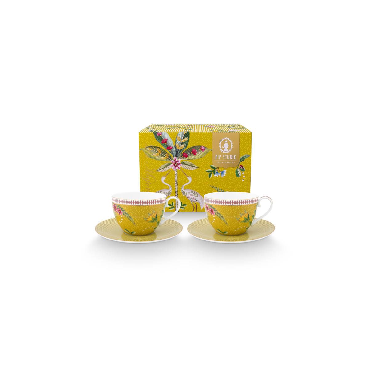 Set/2 Cups & Saucers La Majorelle Yellow 280ml